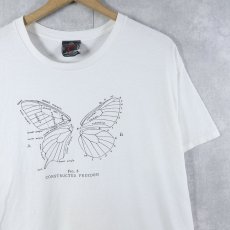 画像1: 90's〜 Celtic "FIG. 8 CONSTRUCTED FREEDOM" 蝶プリントTシャツ L (1)