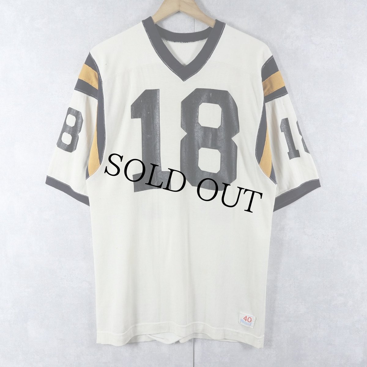 画像1: 70's CHAMPION PRODUCTS INC USA製 "18" ナンバリング フットボールTシャツ SIZE40 (1)