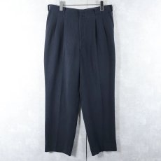 画像1: BALENCIAGA SPORTS ストライプ柄 2タック ポリエステルスラックス W35 (1)