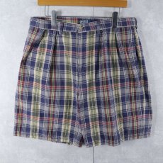 画像1: POLO Ralph Lauren "TYLER SHORT" チェック柄 2タック コットンショーツ W35 (1)