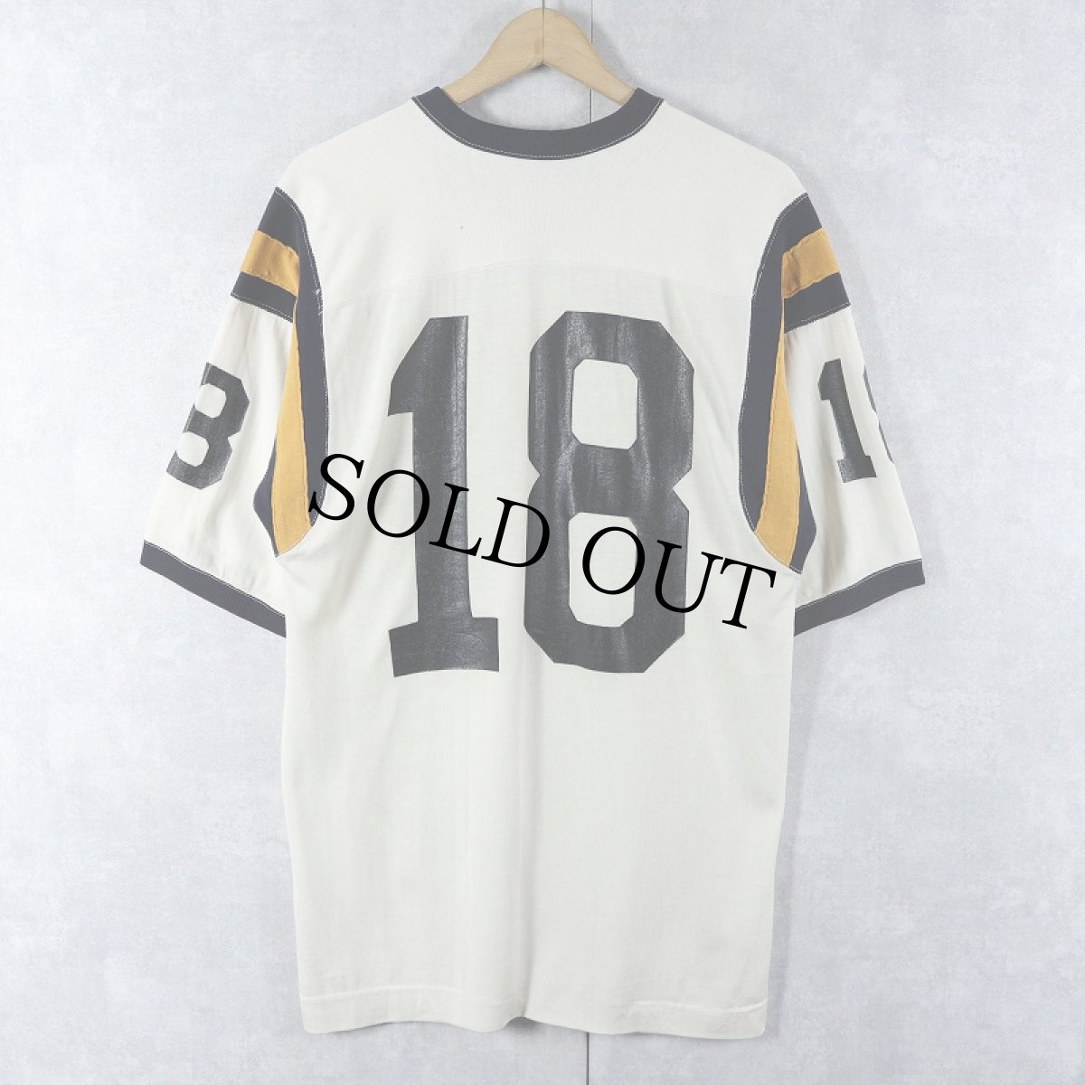 画像2: 70's CHAMPION PRODUCTS INC USA製 "18" ナンバリング フットボールTシャツ SIZE40 (2)