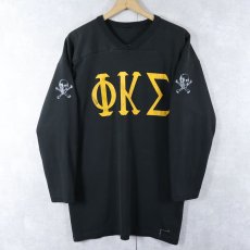 画像1: 70〜80's "PHI KAPPA SIGMA" プリントフットボールTシャツ BLACK (1)