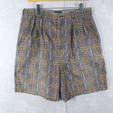 画像1: 90's J.CREW 総柄 2タック コットンショーツ SIZE33 (1)