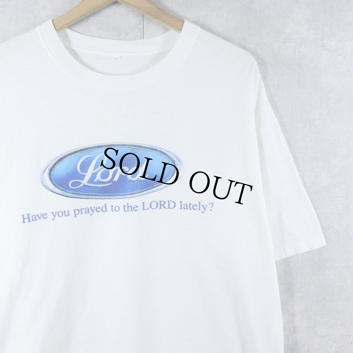 画像1: 90's〜 "Lord" 自動車メーカーパロディ ジーザスプリントTシャツ (1)