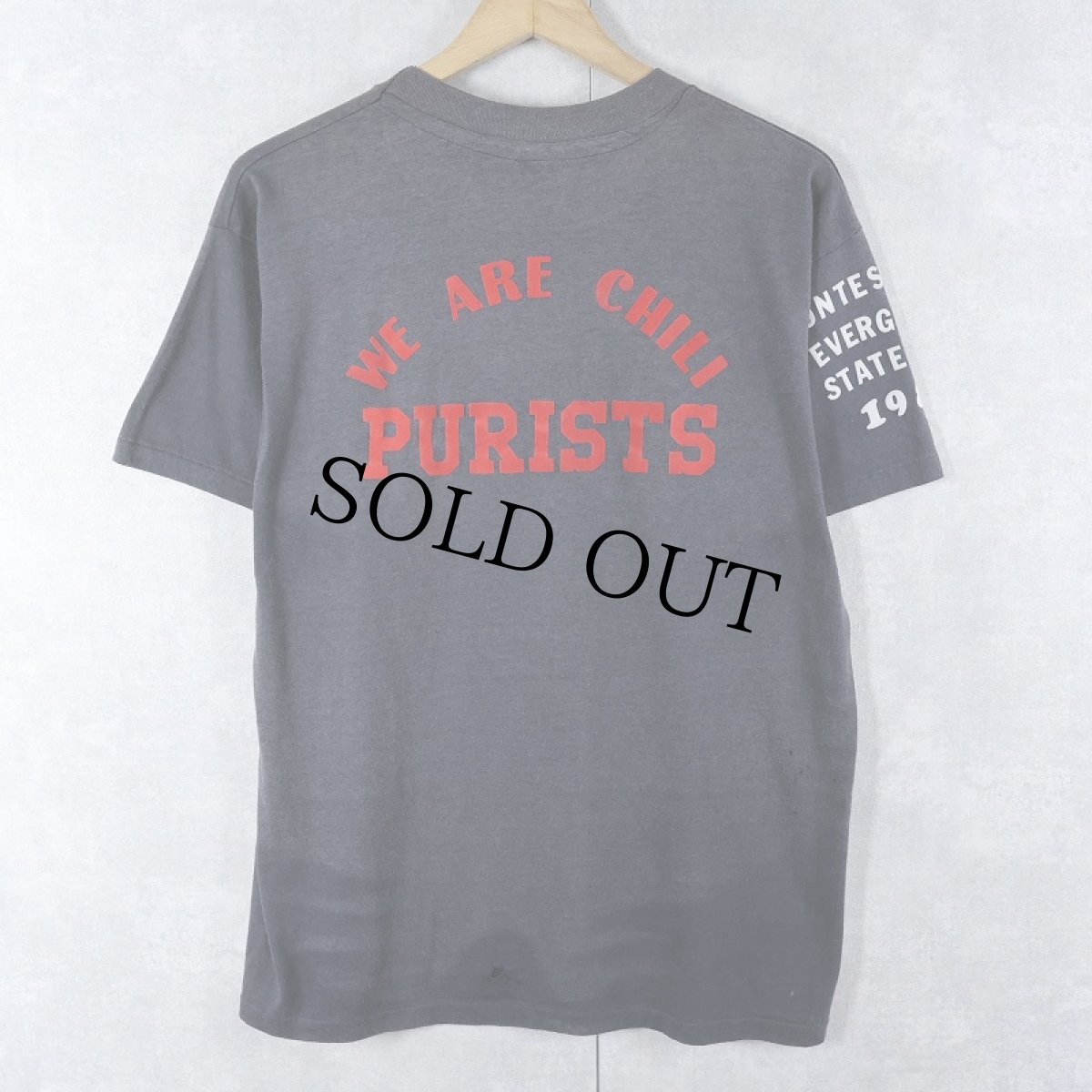 画像2: 80's USA製 "JONATHAN'S TEAM CHILI COOK-OFF 1986" フロッキープリントTシャツ BLACK L (2)