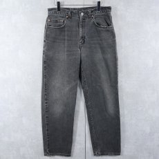 画像1: 90's Levi's 550 USA製 "サルファブラック" ブラックデニムパンツ W32 (1)
