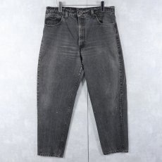 画像1: 90's Levi's 550 USA製 "サルファブラック" ブラックデニムパンツ W35 (1)
