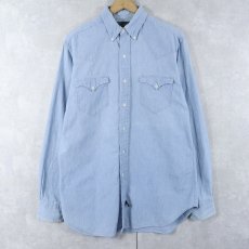 画像1: 80〜90's POLO COUNTRY Ralph Lauren シャンブレーウエスタンシャツ M (1)