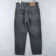 画像2: 90's Levi's 550 USA製 "サルファブラック" ブラックデニムパンツ W32 (2)