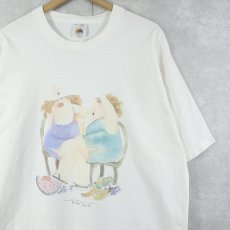 画像1: 90's Erika Oller USA製 "Fruit Tarts" イラストプリントTシャツ XL (1)