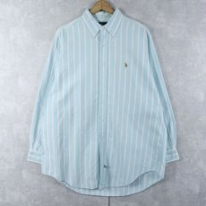 画像1: Ralph Lauren ストライプ柄 コットンボタンダウンシャツ SIZE16 1/2-33 (1)