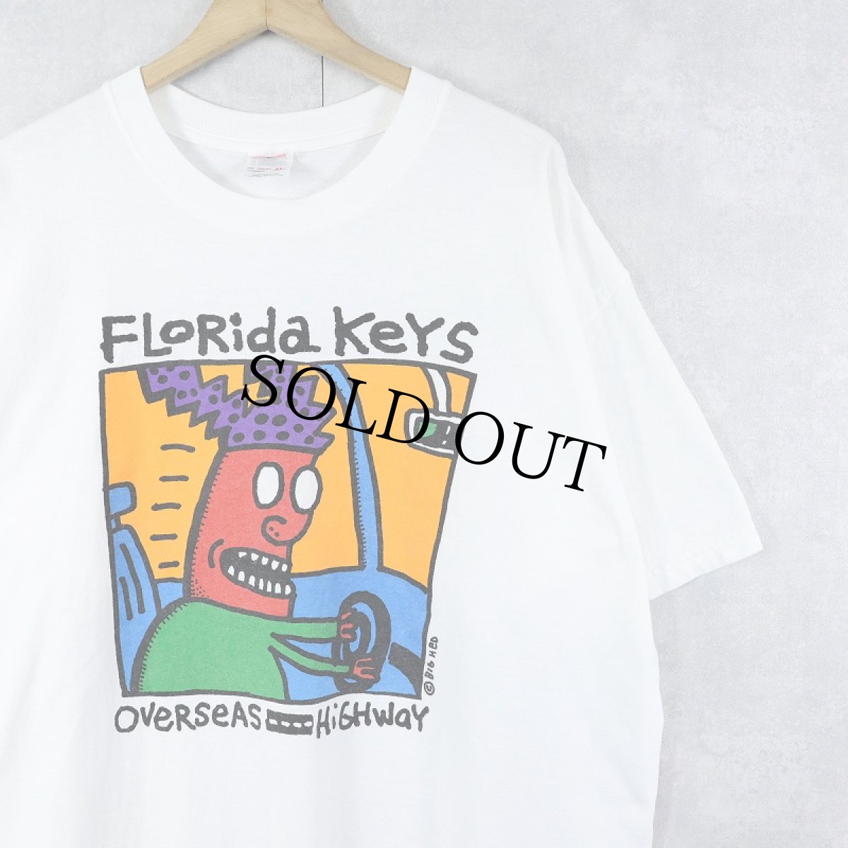 画像1: BIG HED USA製 "FLORIDA KEYS" アートプリントTシャツ XL (1)