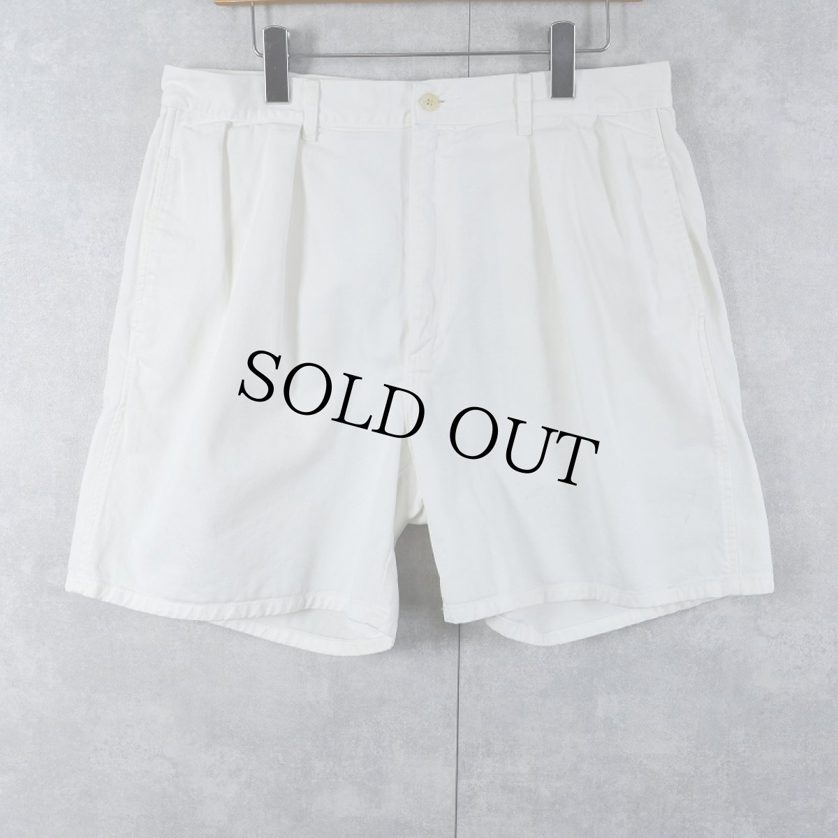 画像1: 90's POLO Ralph Lauren USA製 "POLO CHINO" 2タック コットンチノショーツ W34 (1)