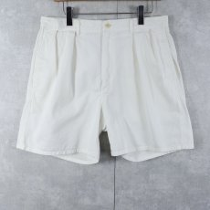 画像1: 90's POLO Ralph Lauren USA製 "POLO CHINO" 2タック コットンチノショーツ W34 (1)
