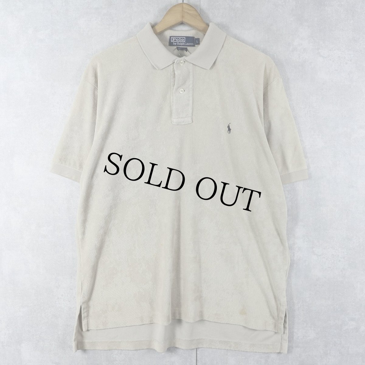 画像1: POLO Ralph Lauren ロゴ刺繡 パイルポロシャツ L (1)