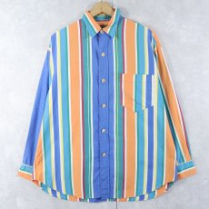 画像1: 80〜90's POLO COUNTRY Ralph Lauren マルチストライプ柄 コットンシャツ S (1)