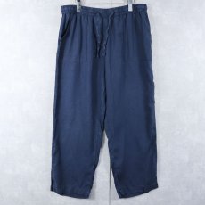 画像1: Monoprix Premium リネンイージーパンツ NAVY XL (1)