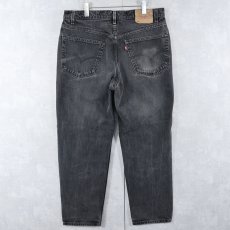 画像2: 90's Levi's 550 USA製 "サルファブラック" ブラックデニムパンツ W37 (2)