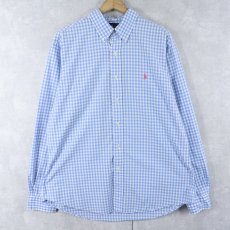 画像1: Ralph Lauren "CUSTOM FIT" ギンガムチェック柄 コットンボタンダウンシャツ L (1)