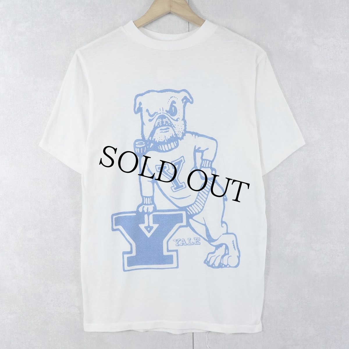 画像1: 70〜80's "YALE" 染み込みプリントTシャツ L (1)