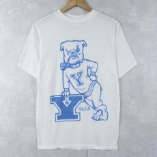 画像1: 70〜80's "YALE" 染み込みプリントTシャツ L (1)