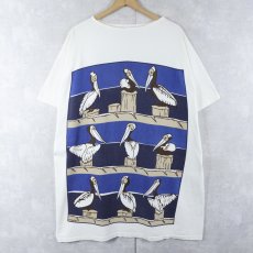 画像1: 90's MICHIGAN RAG CO. USA製 ペリカン プリントTシャツ (1)