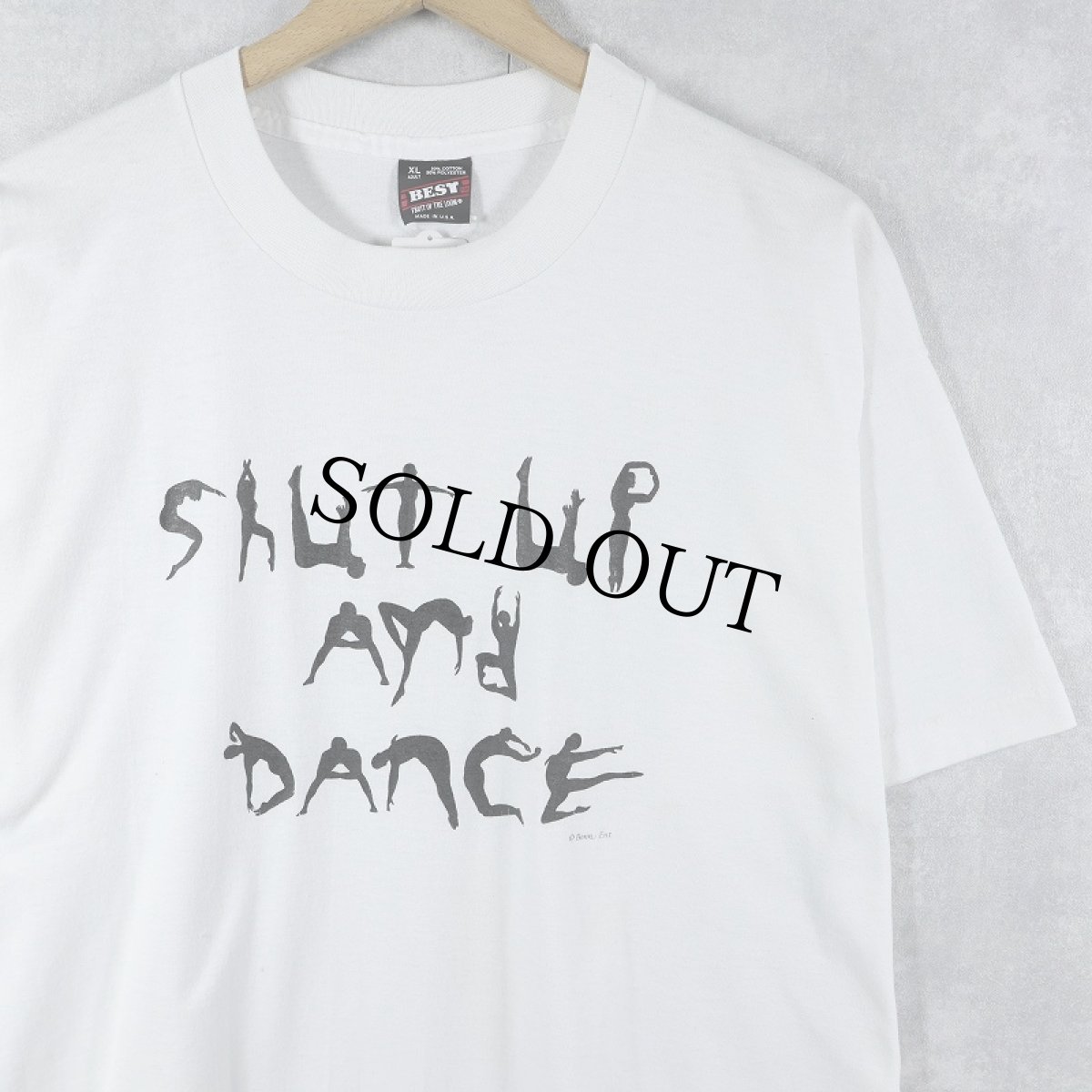画像1: 90's USA製 "SHUT UP AND DANCE" プリントTシャツ XL (1)