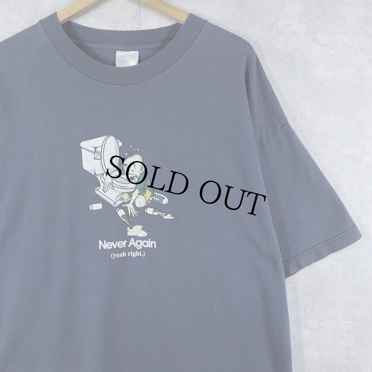 画像1: Never Again (yeah right.) ジョークプリントTシャツ XL (1)