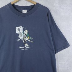 画像1: Never Again (yeah right.) ジョークプリントTシャツ XL (1)