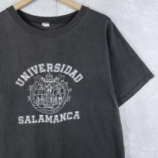 画像1: 90's〜 "UNIVARSIDAD SALAMANCA " プリントTシャツ BLACK (1)