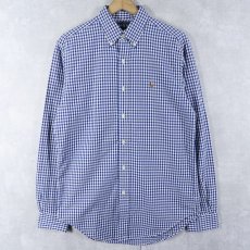 画像1: Ralph Lauren "CLASSIC FIT" ギンガムチェック柄 コットンボタンダウンシャツ S (1)