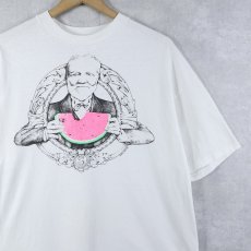 画像1: 90's J REMPEL USA製 "Andrew Carnegie" イラストプリントTシャツ XL (1)