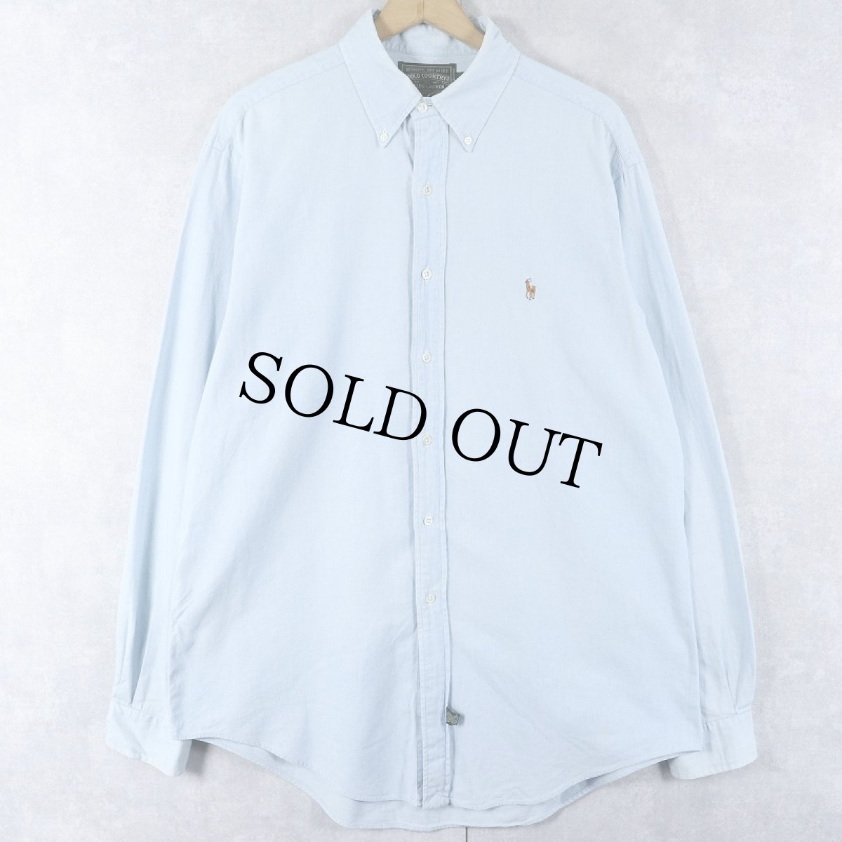 画像1: 80〜90's POLO COUNTRY Ralph Lauren ロゴ刺繡 コットンボタンダウンシャツ L (1)