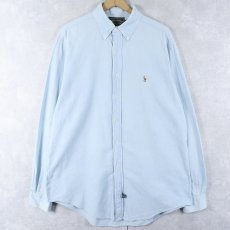 画像1: 80〜90's POLO COUNTRY Ralph Lauren ロゴ刺繡 コットンボタンダウンシャツ L (1)