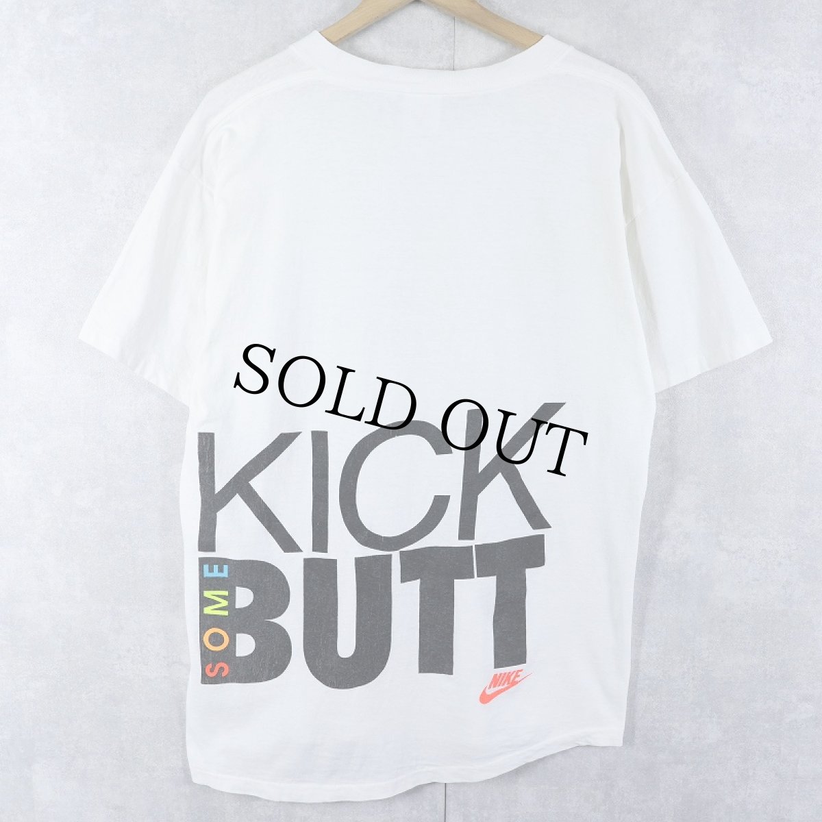 画像2: 90's NIKE 銀タグ USA製 "CAN YOU SAY KICK SOME BUTT" プリントTシャツ M (2)