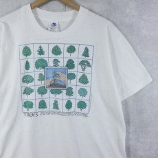 画像1: 90's USA製 "TREES" イラストプリントTシャツ L (1)