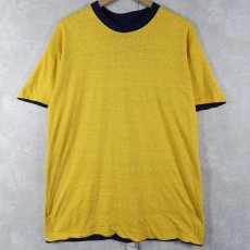 画像2: 〜70's IMP PRINT Sportswear ダブルフェイス リバーシブルTシャツ NAVY XL (2)