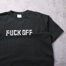 画像2: "FUCK OFF " Fワード ギミックプリントTシャツ BLACK XL (2)