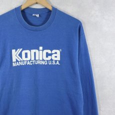 画像1: 80's Konica USA製 企業ロゴプリントロンT L (1)