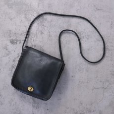 画像1: 90's COACH USA製 レザーショルダーバッグ BLACK (1)