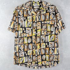 画像1: 50〜60'sCalifornia swim wear co. オールオーバーパターン コットンアロハシャツ (1)