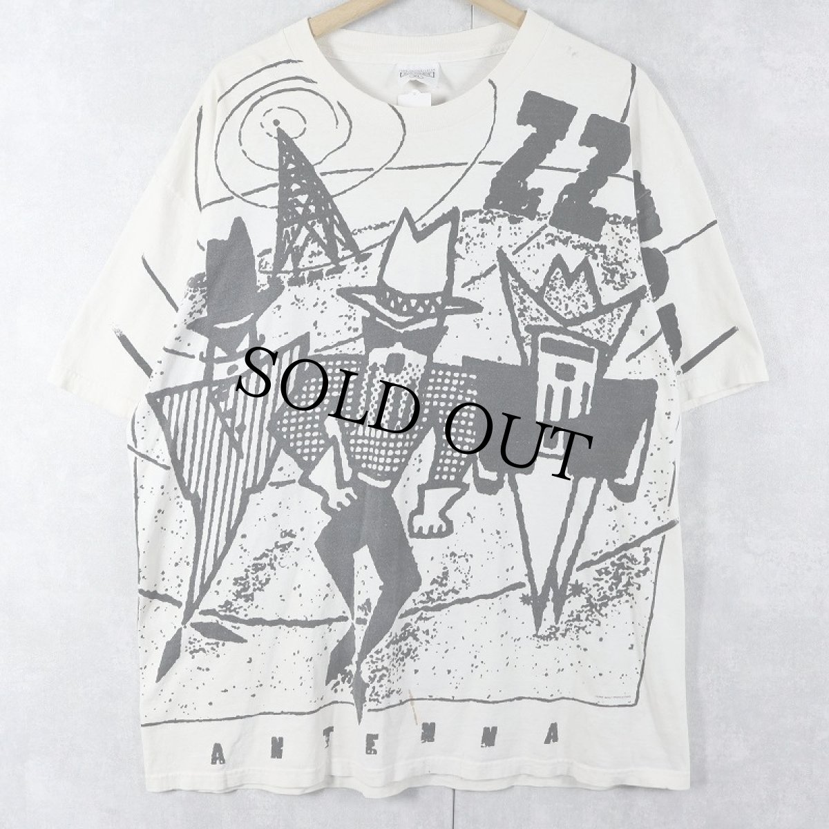 画像1: 90's ZZ Top USA製 "Antenna" スリーピース・ロックバンド 大判プリントTシャツ XL (1)