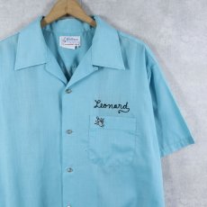 画像2: 70's Hilton USA製 チェーン刺繍 ボウリングシャツ XL (2)