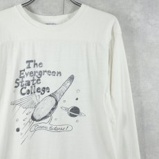 画像1: 70〜80's Champion バータグ USA製 "The Evergreen State College" 染み込みプリントフットボールTシャツ M (1)