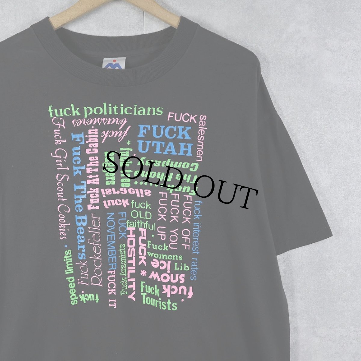 画像1: 90's USA製 Fワード プリントTシャツ BLACK XL (1)