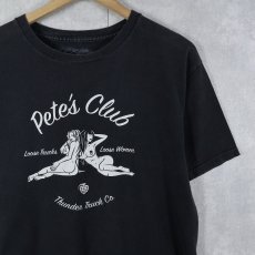 画像1: Thunder Trucks "Pete's Club" スケートブランドプリントTシャツ BLACK M (1)