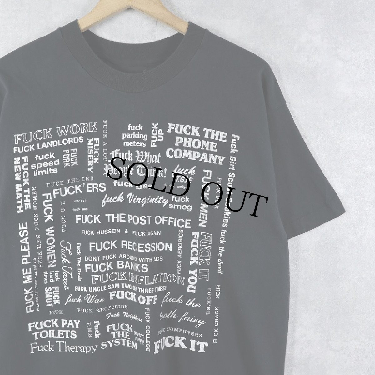 画像1: 90's Fワード プリントTシャツ BLACK  (1)