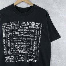 画像1: 90's Fワード プリントTシャツ BLACK  (1)