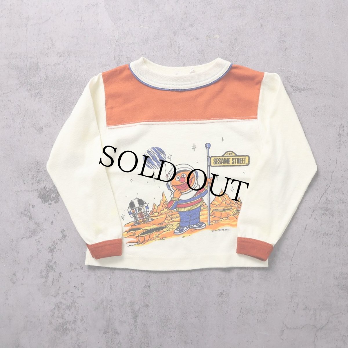 画像1: 70〜80's SESAME STREET "アーニー" キャラクタープリントロンT KIDS SIZE (1)