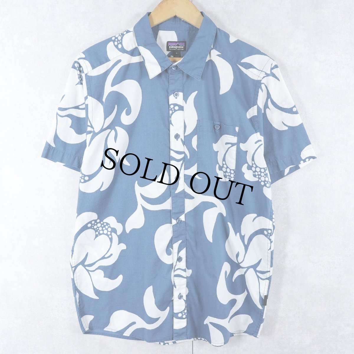画像1: 2017AW Patagonia "ORGANIC COTTON" 花柄 コットンアロハシャツ M (1)